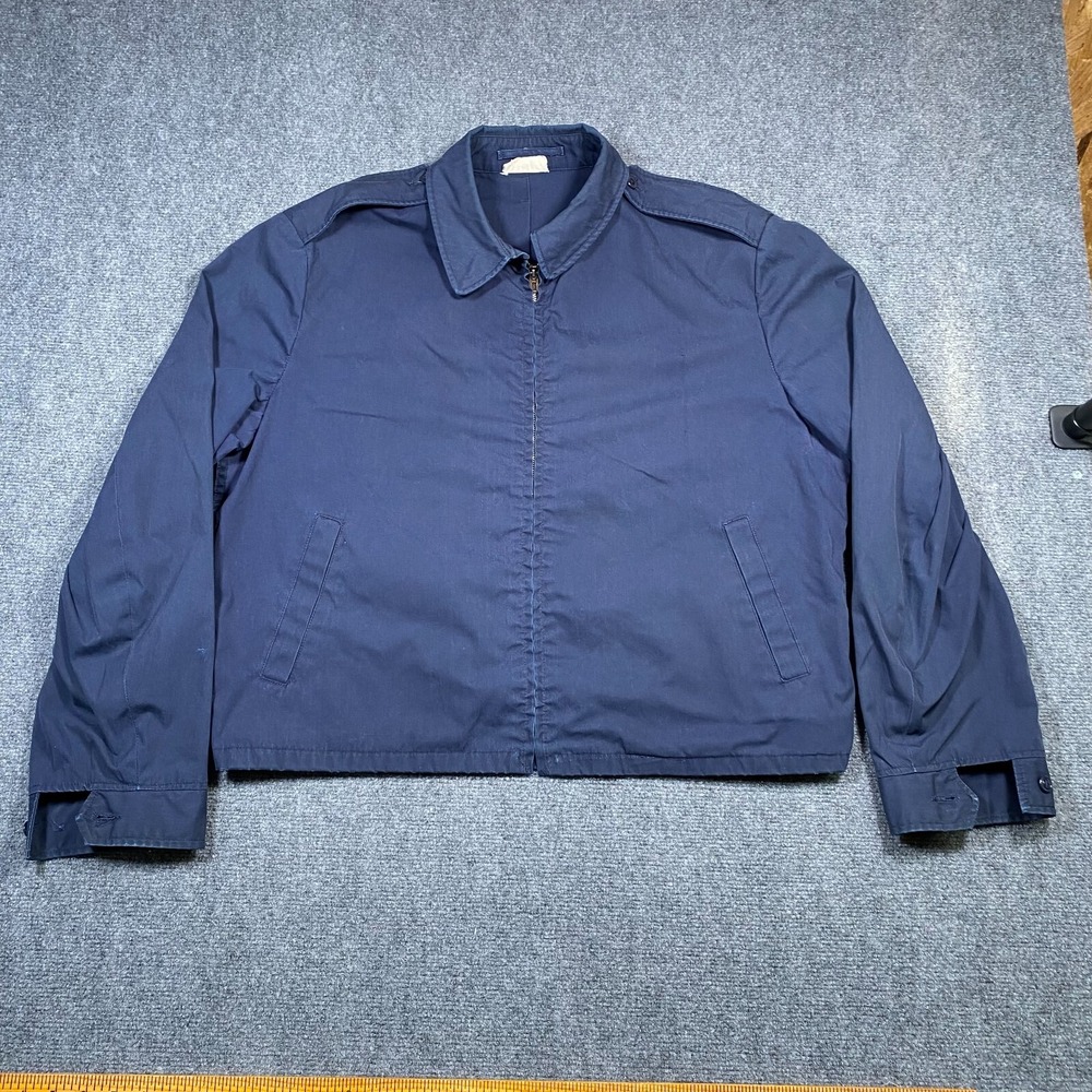 Vintage US Air Force Navy Blue Lightweight Utility‎ Jacket 46L 8405-00-451-8464
